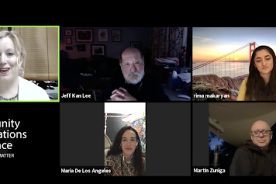 Community Conversations on Race Zoom meeting - Art as agent for change