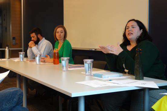 Panelists from left to right: Sean Michetti, Angie Corwin, and Briana Downey.