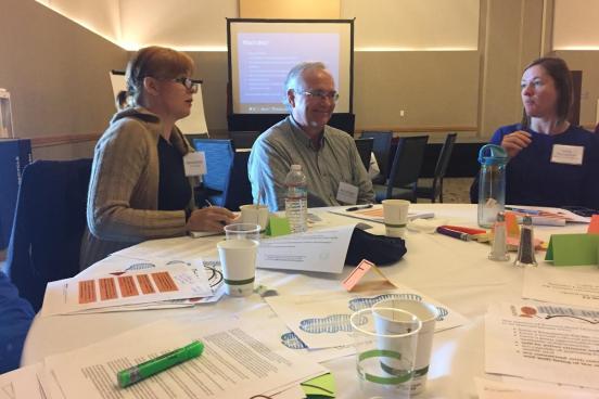 My table discussing a deliberation question.