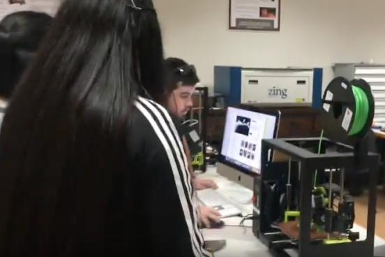 Students checking out 3D printing at the SSU Makerspace