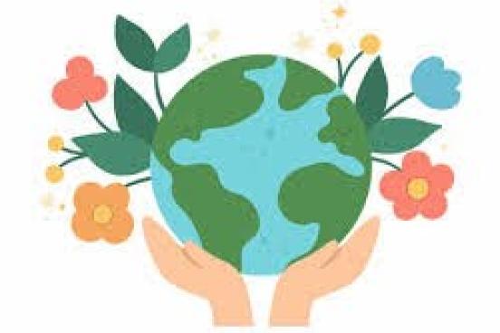 Earth cradled by hands illustration