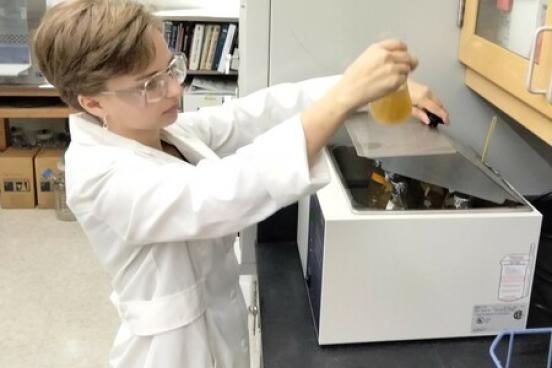 Student in a lab