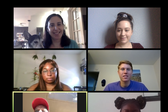 Screenshot of "Just Coffee" Zoom meeting