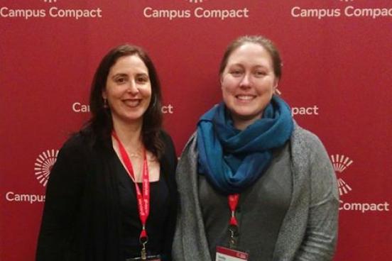 Representing Sonoma State University at the 30th anniversary Campus Contact Conference with Merith Weisman.