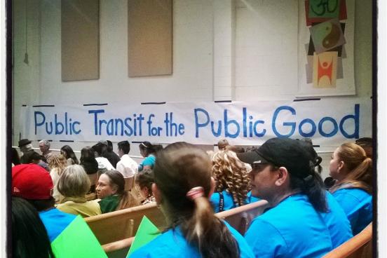 "Public Transit for the Public Good". The North Bay Organizing Project aims to extend the free bus access that currently exists for veterans and college students in Sonoma County to k-12 students.