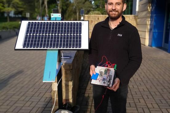 Randy Hanai presents his solar project