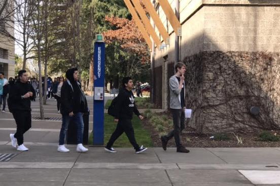 RCP students, led by their SSU guide, head to the first activity.