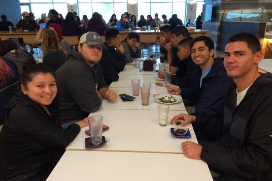 Students eating lunch on Shadow Day