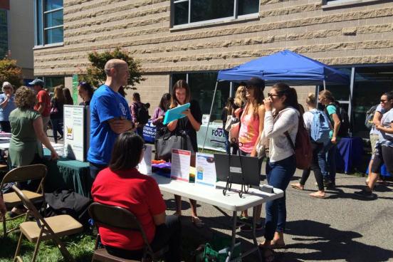 Whitney Chiriboga, Madison Waller, and Megan Kovacevich talking to the Boys & Girls Clubs of Sonoma Valley at the 2016 Fair.