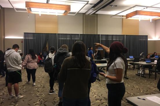Students trickle out of the Homelessness in Action talk, inspired by what the speakers had to share. 