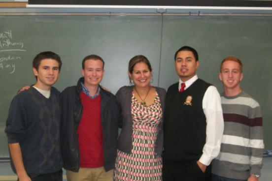Taylor Bonilla, Jacob Mermell, Professor Cynthia Boaz, Osvaldo Quinonez, Micah McCarver