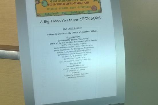 Stand outside of the panel discussion thanking all of it's sponsors.