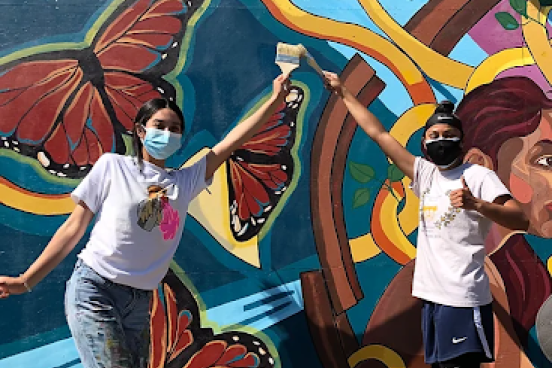 Student mural from Emily Hostutler's Service Learning course