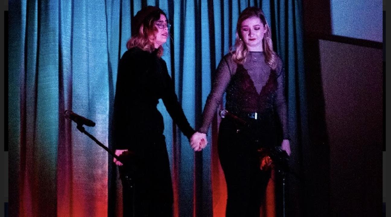 Two performers on stage