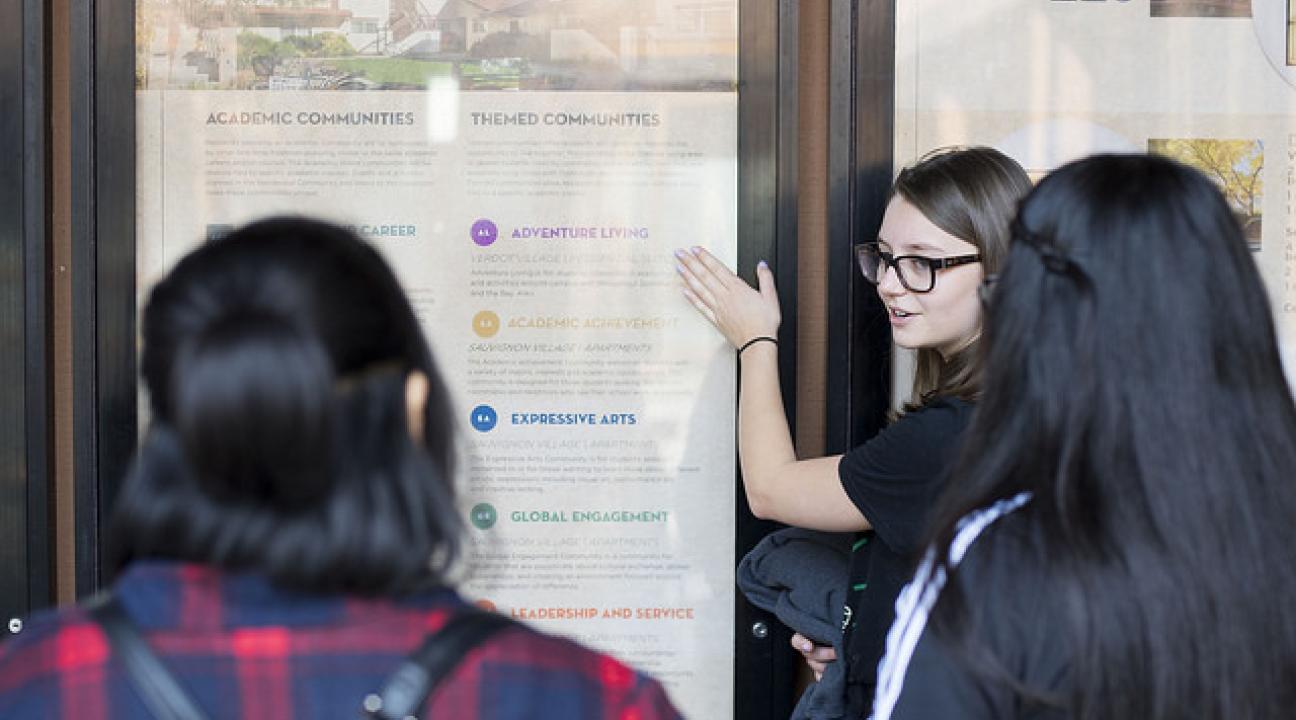 UNIV150B student showing RCP students dorm layouts
