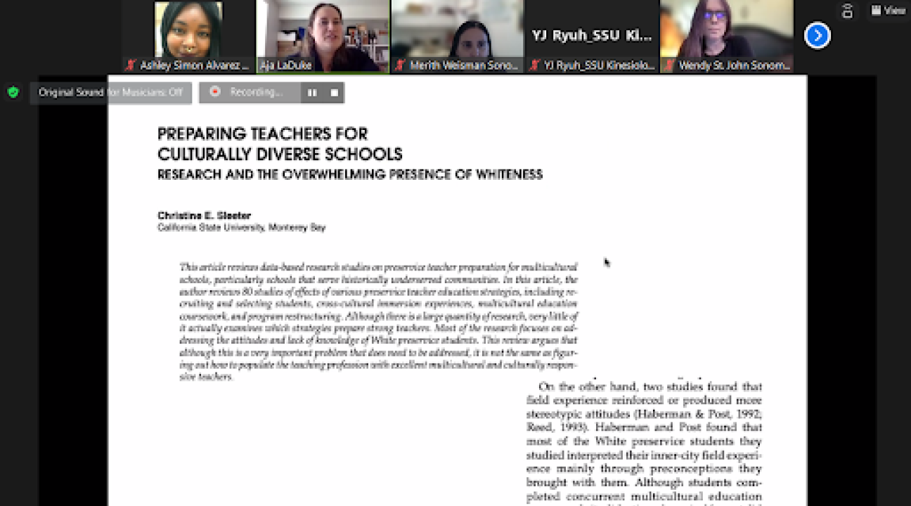 Zoom meeting reflection on research preparing teachers for culturally diverse classrooms