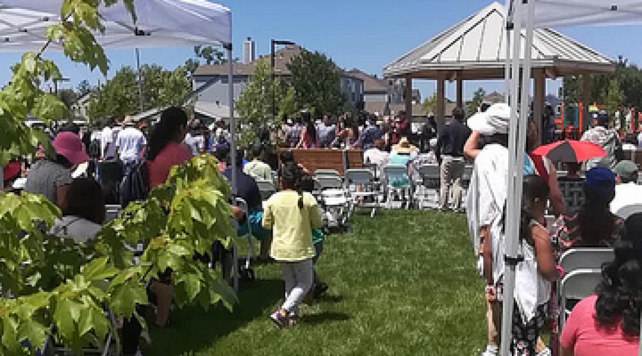 Crowds during the memorial for Andy Lopez