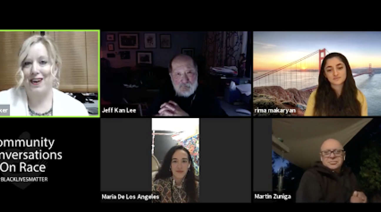 Community Conversations on Race Zoom meeting - Art as agent for change
