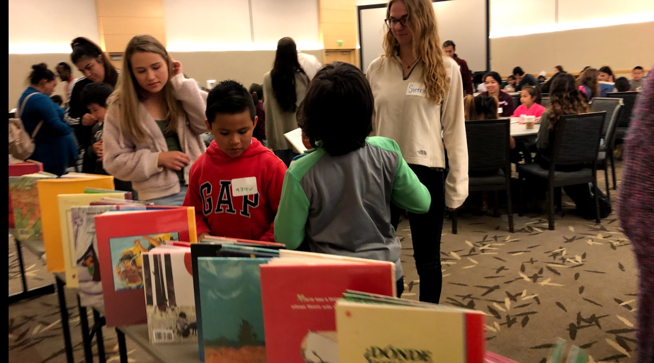 The students in Book Buddies were able to choose from 150 books. 