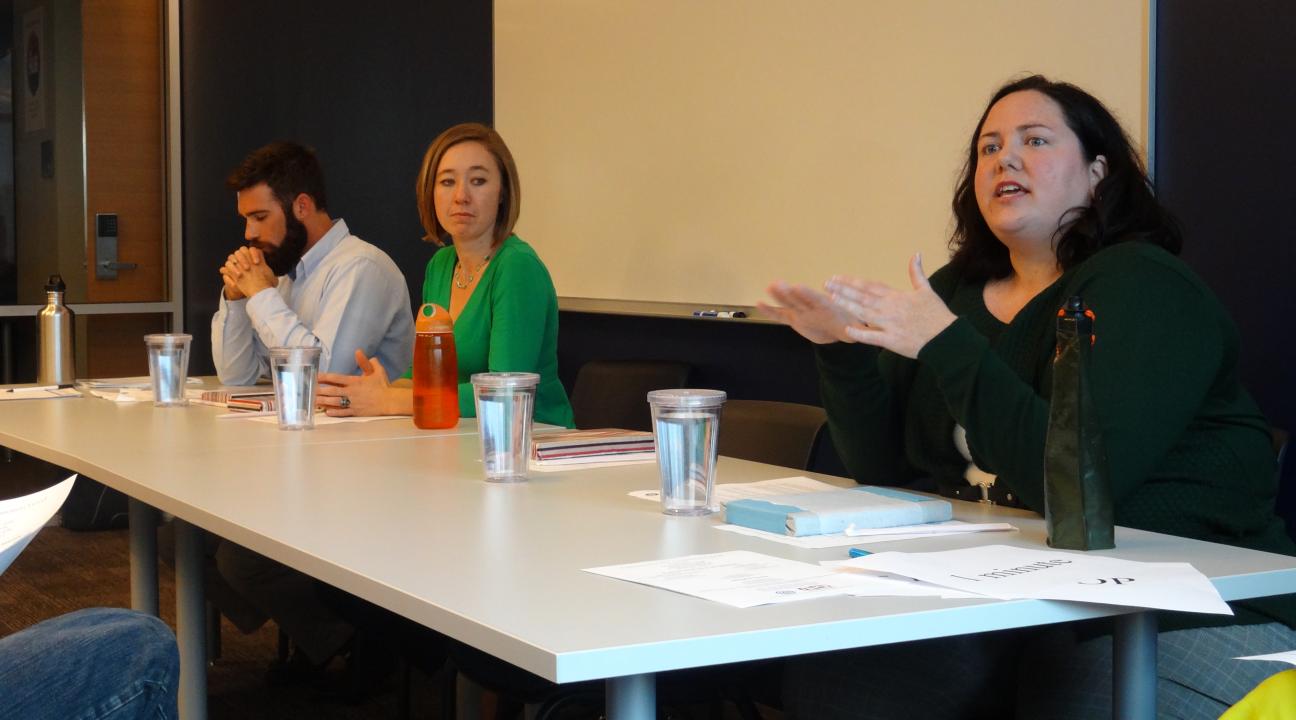 Panelists from left to right: Sean Michetti, Angie Corwin, and Briana Downey.