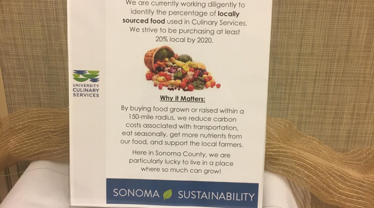 Local food flyer on a table