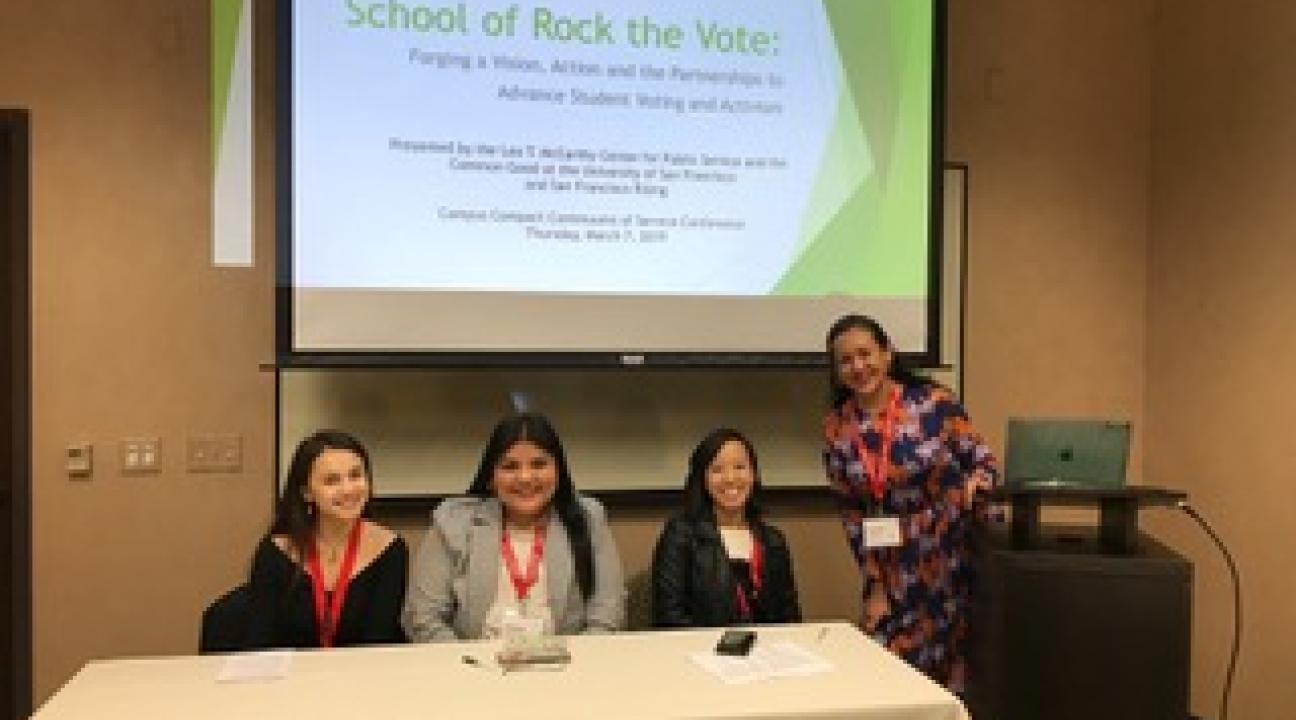 Panelists ready to speak about student voting.