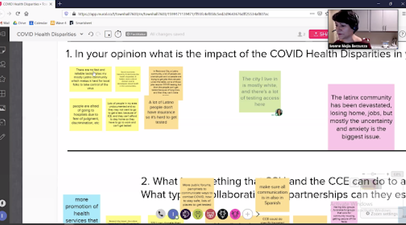 Screenshot of Covid Health Disparities Jamboard