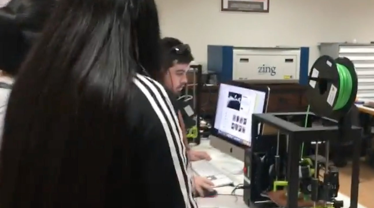 Students checking out 3D printing at the SSU Makerspace