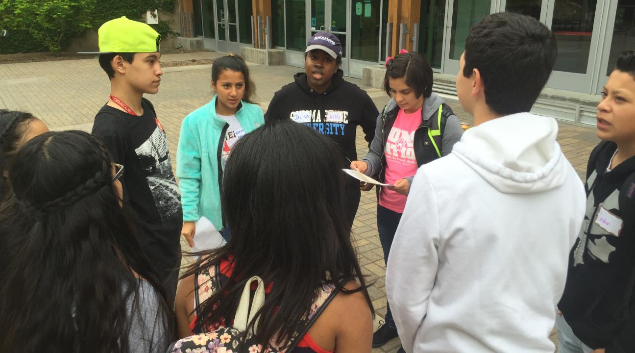 The RCP freshmen and SSU students participated in a scavenger hunt to familiarize themselves with the campus.