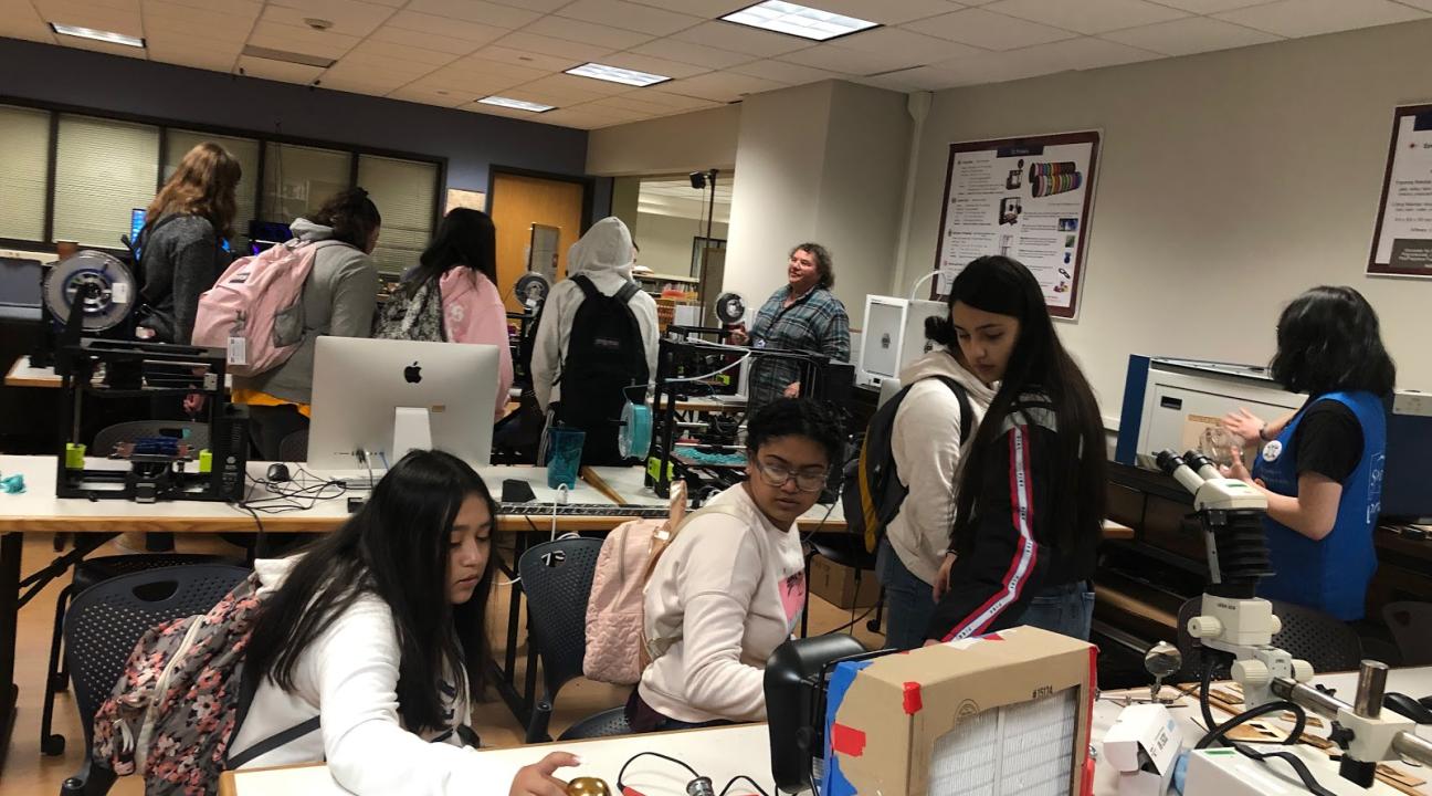 The students spent time in The Maker Space, where they conducted mini science experiments. 