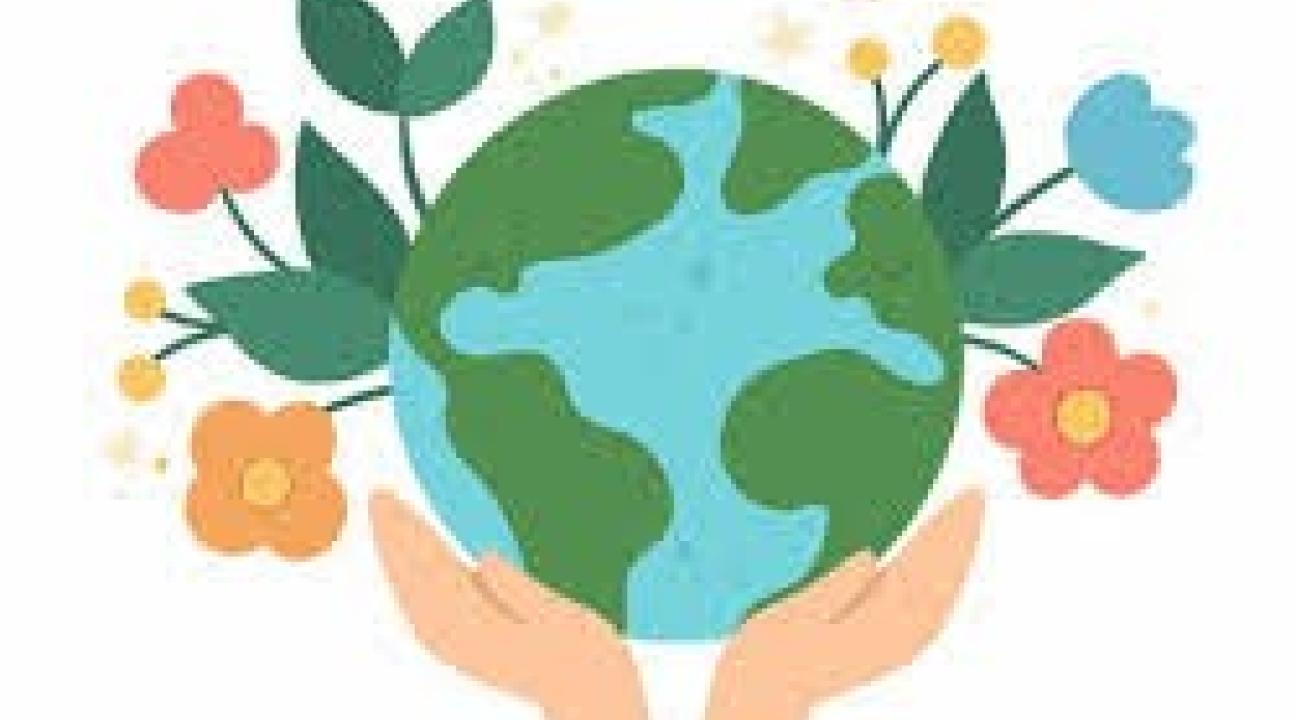 Earth cradled by hands illustration