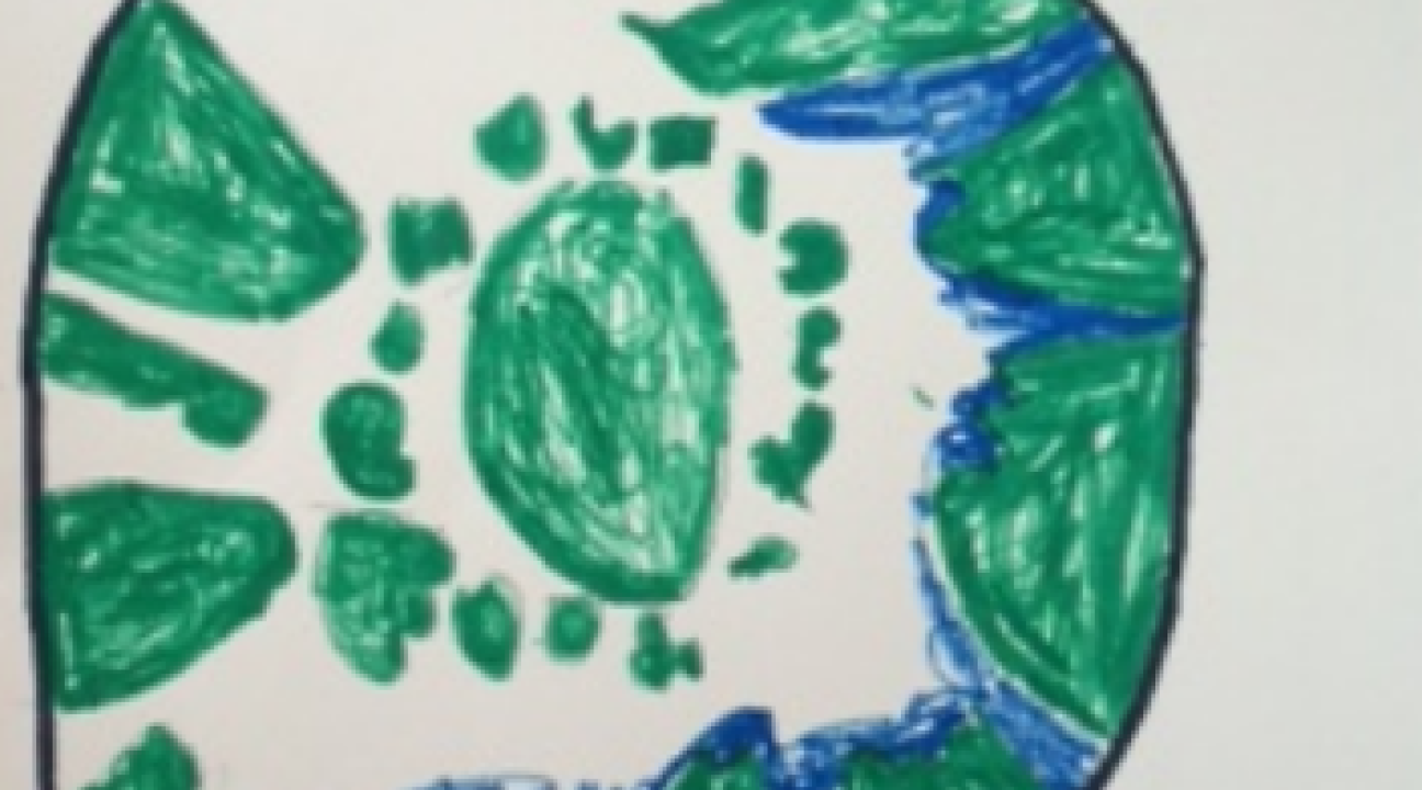 First graders made posters to pass on what they learned about ecology to their schoolmates.