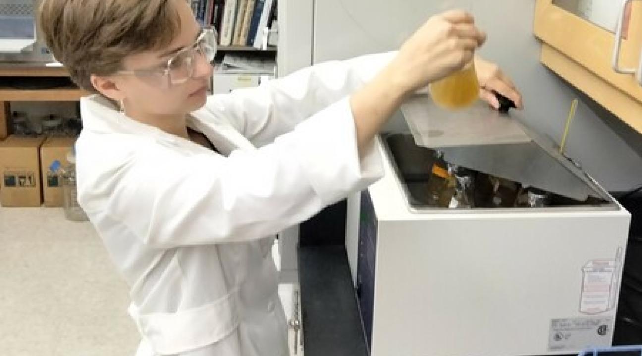 Student in a lab