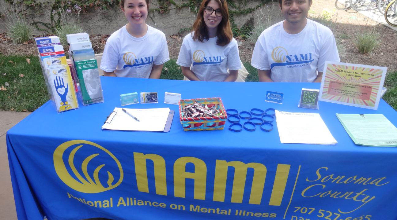NAMI representatives. From left to Right: Whitney Rodgers, Jessica Ortiz, Luis Avila Cruz