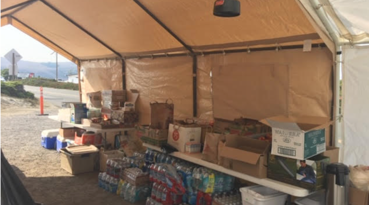 Supplies for fire evacuees