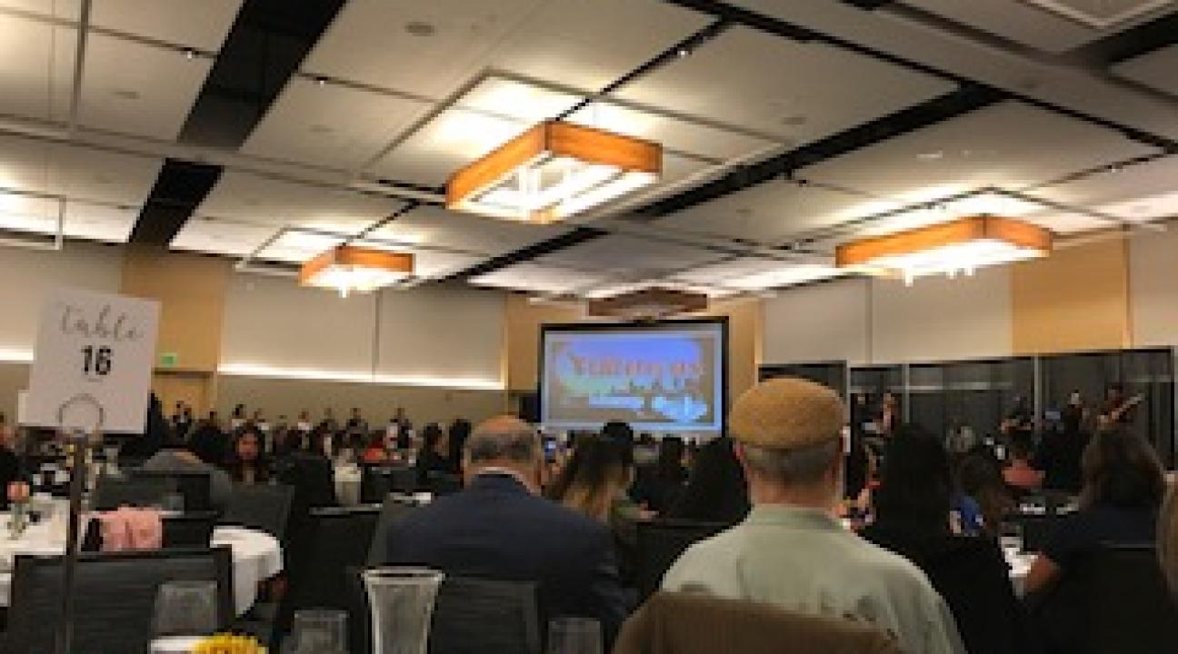Packed audience attending Los Cien at SSU