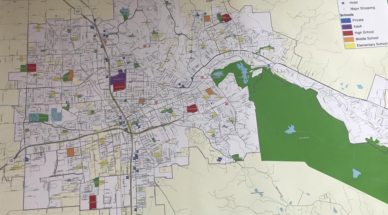 Map from 2006, showing how Santa Rosa has changed over the years