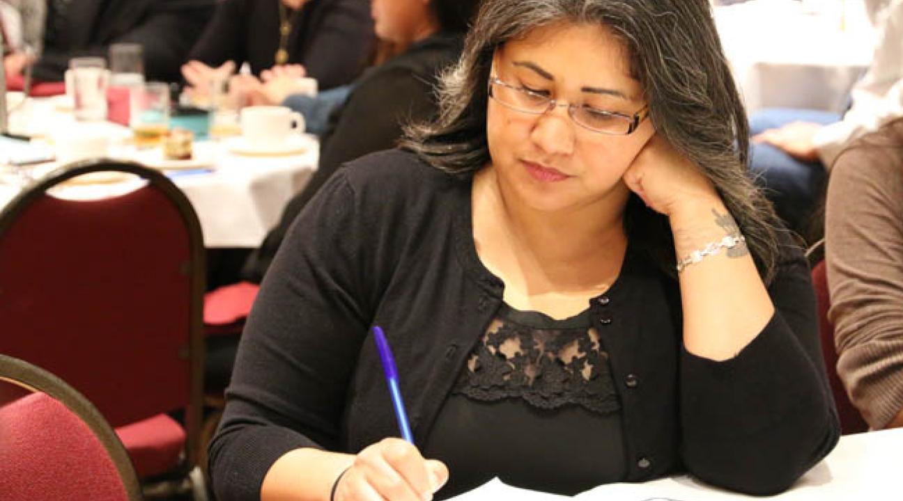 Mariana Garcia Martinez taking notes
