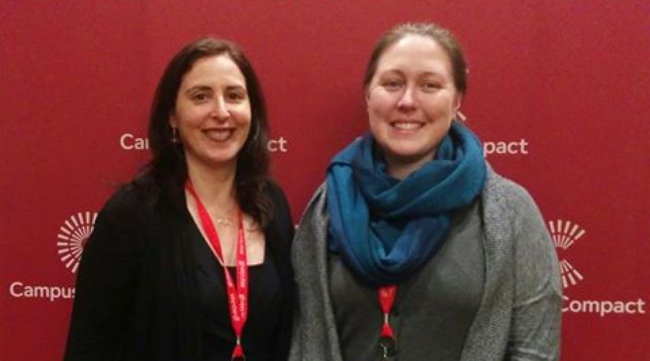 Representing Sonoma State University at the 30th anniversary Campus Contact Conference with Merith Weisman.