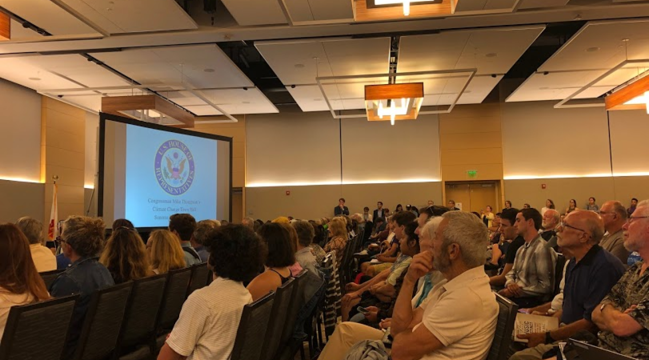 Sonoma County and SSU students watch as the panel discussed the climate change.