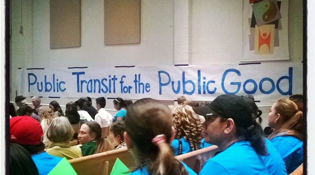 "Public Transit for the Public Good". The North Bay Organizing Project aims to extend the free bus access that currently exists for veterans and college students in Sonoma County to k-12 students.