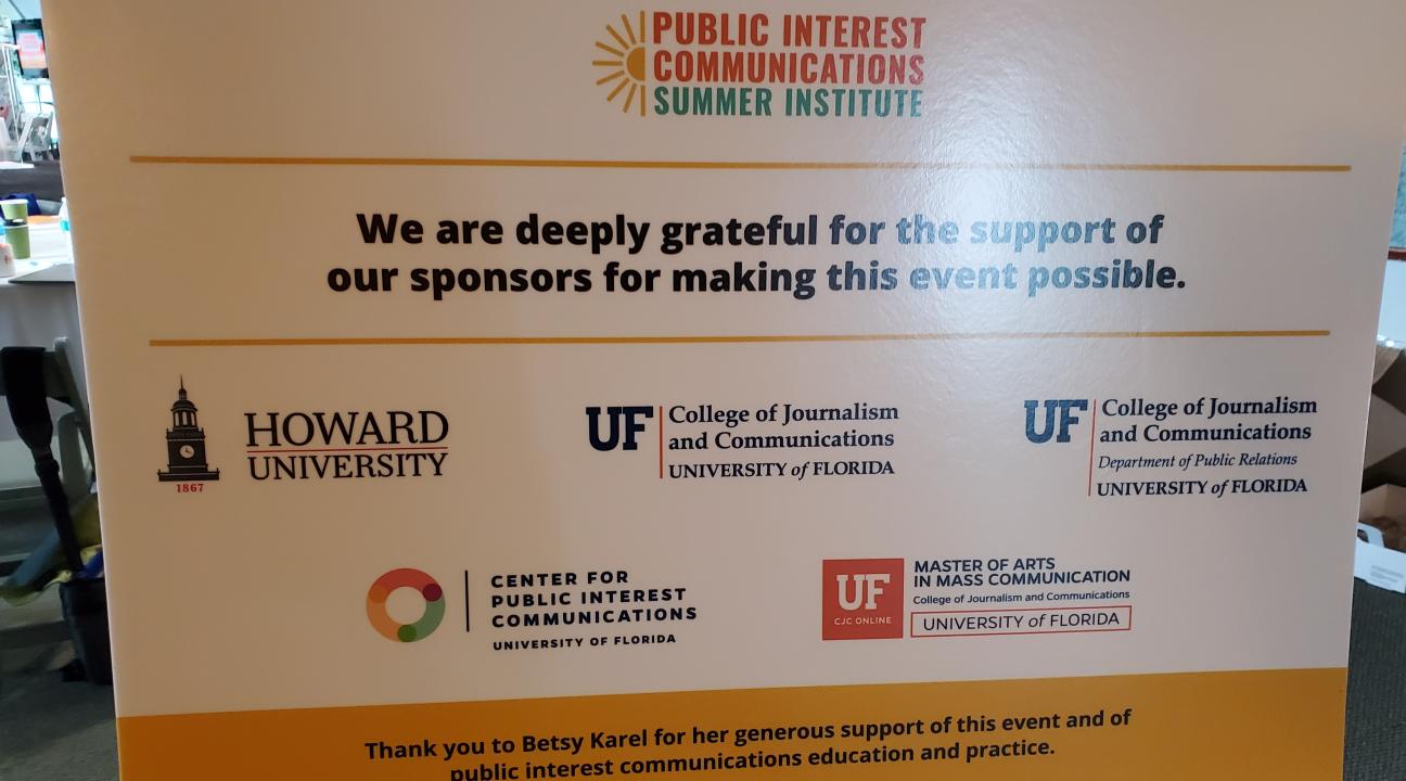 Poster presentation at an event