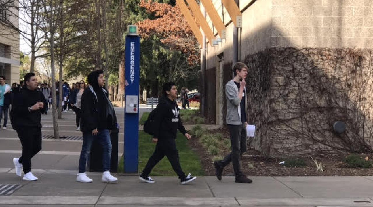 RCP students, led by their SSU guide, head to the first activity.