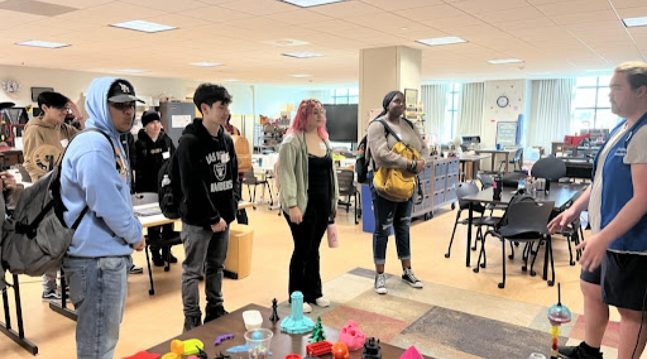 Students at MakerSpace during Shadow Day