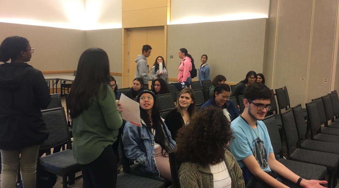 Sonoma State students gather with the RCP students to talk about how their day went. 