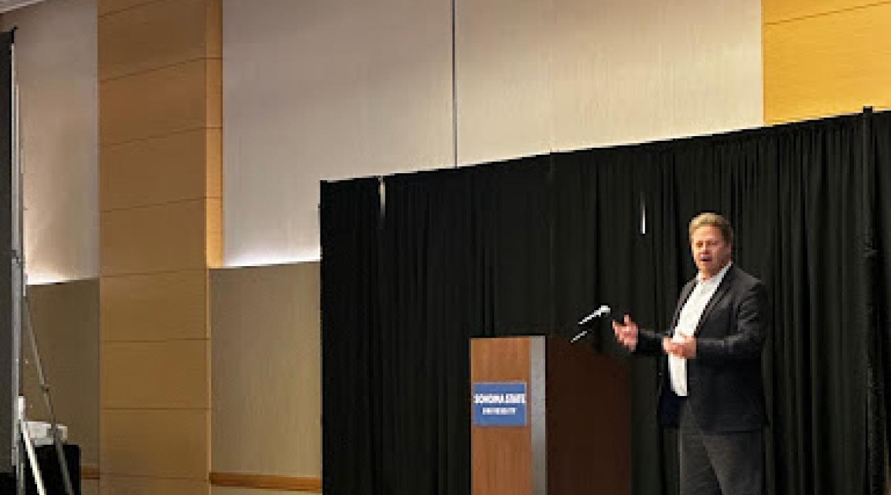 Ed Beebout talking at Shadow Day