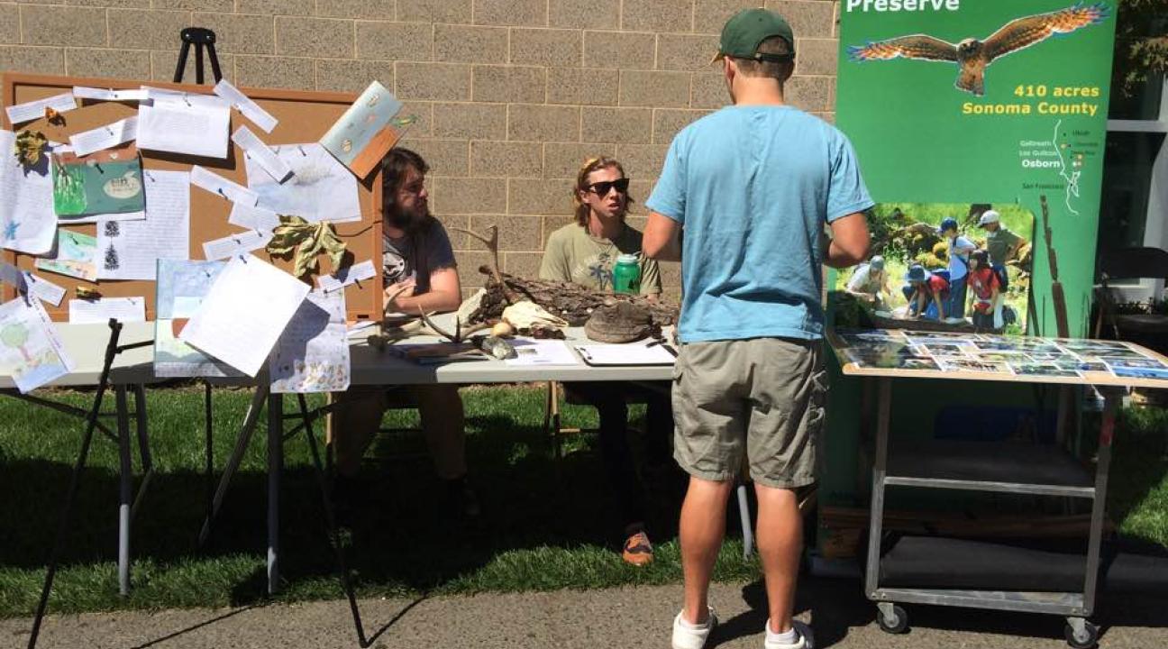 The Center for Environmental Inquiry sharing their available opportunities with a student