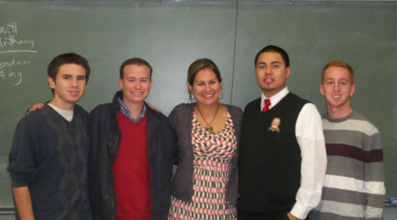 Taylor Bonilla, Jacob Mermell, Professor Cynthia Boaz, Osvaldo Quinonez, Micah McCarver