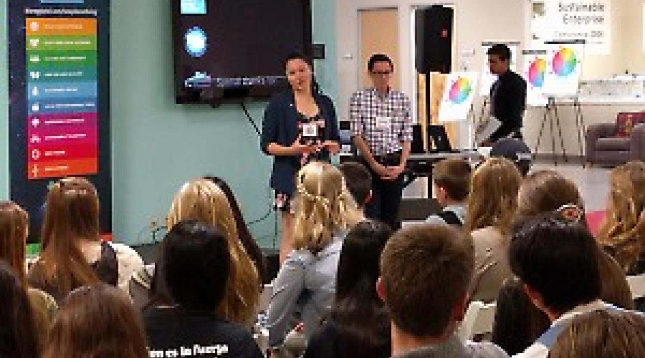 The CCE's own Claudia Sisomphou presenting at the 2016 North Bay Youth Summit