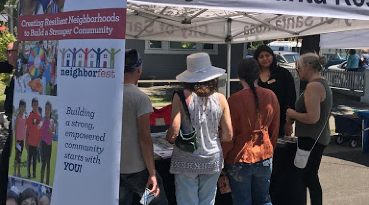 Tabling event in Santa Rosa: creating resiliant neighborhoods